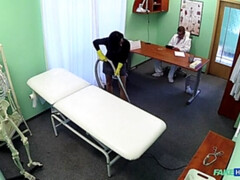 Leie, Arsch, Handjob, Lecken, Krankenschwester, Muschi, Uniform, Spanner