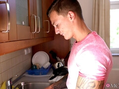 Chica, Negro, Loco, Garganta profunda, Interracial, Cocina, Lamidas, Coño