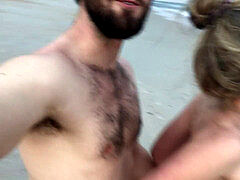 brilliant fuck-fest on Public Beach makes my father cum