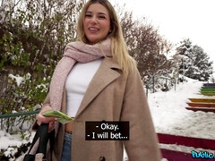 Leie, Europäisch, Aufs gesicht abspritzen, Jeans, Natürlichen titten, Im freien, Muschi, Hintern versohlen