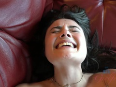 Leie, Braunhaarige, Freundin, Orgasmus, Pov, Muschi, Abendanzug, Titten