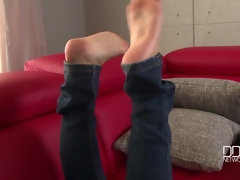 Jeans, Lingerie, Natürlichen titten, Muschi, Russisch, Rasiert, Solo, Titten