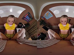 3d, ブロンド, 大学生, 毛深い, ハードコア, ポルノスター, オッパイの, ユニフォーム