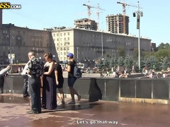 Anaal, Sperma in gezicht, Hakken, Geld, Buiten, Doordringend, Tatoeage, Trio