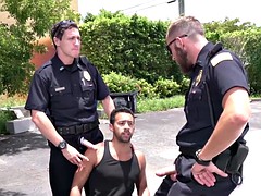 gay police takes criminal to parking lot and bangs his tight asshole