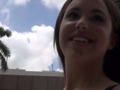 GF flashing her tits in public and sucking my cock in street
