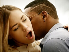 Spicy white teen roughly penetrated by a huge black dick