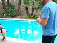 Pijpbeurt, Bruinharig, Hondjeshouding, Masturbatie, Natuurlijke tieten, Geschoren, Tiener, Tieten likken