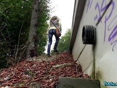 Blondine, Blasen, Bus, Europäisch, Geld, Im freien, Pov, Realität