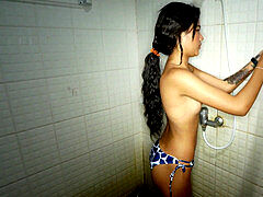 Asiatique, Brunette brune, Tir de sperme, Tatouage, Adolescente, Thaïlandaise