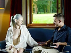 Slim babe with nice big boobs Arteya fucked from behind