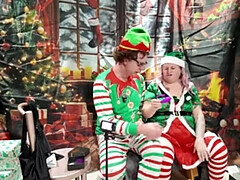 Naughty Elf Blowjob - Day 7 Xmas Role Play with BBW British Couple