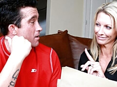 デカ尻, デカチン, デカパイ, ブロンド, フェラチオ, バック, オッパイの, 妻