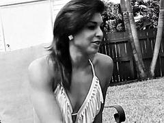 Amateur, Mamada, Latina, Al aire libre, Piscina