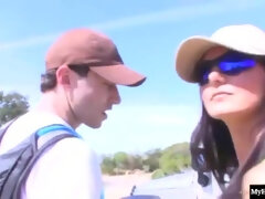 アナル, お尻, 巨乳な, 車, ぽちゃ, チン, 手コキする, アウトドア