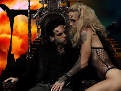 Sarah Jessie gagging & fucking the Devil & get covered in jizz