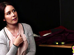 Amateur CFNM babe gives blowjob