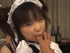 Japonaise, Domestique, Pov, Adolescente, Plan cul à trois