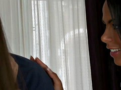 美女, グループ, ハードコア, フェラする