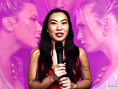 Aziatisch, Bruinharig, Hondjeshouding, Jurk, Handschoenen, Sportzaal, Inshuiven, Kut duiken