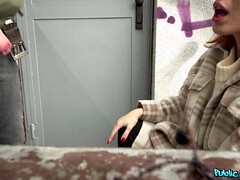 Enthousiasteling, Kont, Grote mammen, Pijpbeurt, Buiten, Gezichtspunt, Roodharige vrouw, Russisch