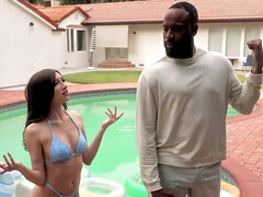 18 jaar, Grote lul, Pijpbeurt, Bruinharig, Interraciaal, Ondergoed, Tiener