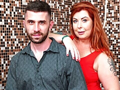 ぽっちゃり, デカ尻, デカチン, デカパイ, フェラチオ, バック, 赤毛