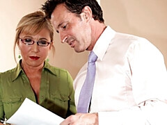 ぽっちゃり, デカ尻, デカチン, デカパイ, ブロンド, フェラチオ, 熟年, オマンコ