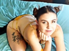 デカチン, フェラチオ, 茶髪の, 浮気者, 中出し, 足, ヤリマンの