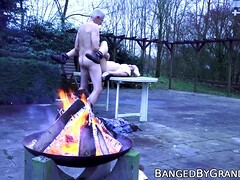 18, 素人, デカチン, ブロンド, バック, 祖父, Hd, アウトドア