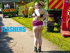 Enthousiasteling, Dik, Vrouw, Vingeren, Flashing, Orgasme, Kut duiken, Speelgoed