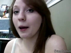 SCANDALOUSGFS - Nubile tart deep throats rod in public douche