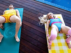 18, デカチン, デカパイ, ブロンド, フェラチオ, バック, アウトドア, ガリガリ