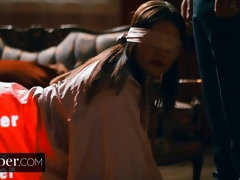 アナル, フェラチオ, 茶髪の, ダブル開発, ハードコア, 下着, ストッキング, 三人