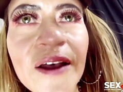 素人, デカパイ, ブロンド, ディルド, 指いじり, 一人, ストリッピング, おもちゃ