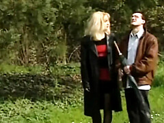 Lesbian Threesome Party: Blonde and Brunette Babes Kissing, Licking Pussy and Sucking Big Dick