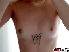 Schönheit, Blondine, Blasen, Nippel, Orgasmus, Pov, Tätowierung, Titten