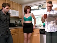 美人, デカパイ, フェラチオ, 茶髪の, 巨乳な, Hd, 熟年, オーガズム