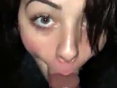 slutty white girl sucks black dick