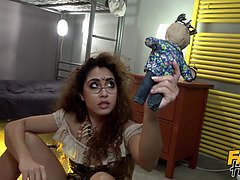 18, ラティーナ, なめる, メキシコ人, オマンコ, 馬乗り, ラフ, 剃毛