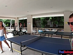 Asiatique, Gros seins, Sucer une bite, Brunette brune, Petite amie, Fait maison, Douche, Thaïlandaise