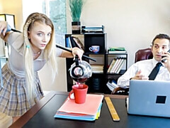 18, デカチン, デカパイ, バック, 女 人男 人, オフィス, ガリガリ, ティーン
