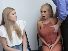 Enthousiasteling, Blond, Pijpbeurt, Moeder die ik wil neuken, Kantoor, Realiteit, Tiener, Trio