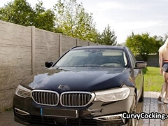 18, デカチン, デカパイ, 車, アウトドア, 現実, ティーン, パイ刷り