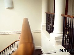 お尻, デカ尻, 浮気者, 人妻の, 熟年, 淫乱熟女, ストッキング, タトゥー