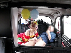 Pretty clown lady Lady Bug gets fucked in the taxi