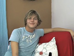 Gay twink Dillon Samuels gets a blowjob while masturbating