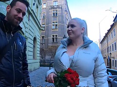 HUNT4K. Busty woman with blonde hair doesnt get drilled by her funky date