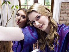 デカパイ, キス, レズビアン, オナニー, 剃毛, ストリッピング, ティーン, オッパイの