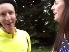 Classy british milf jizzed on after atm fun